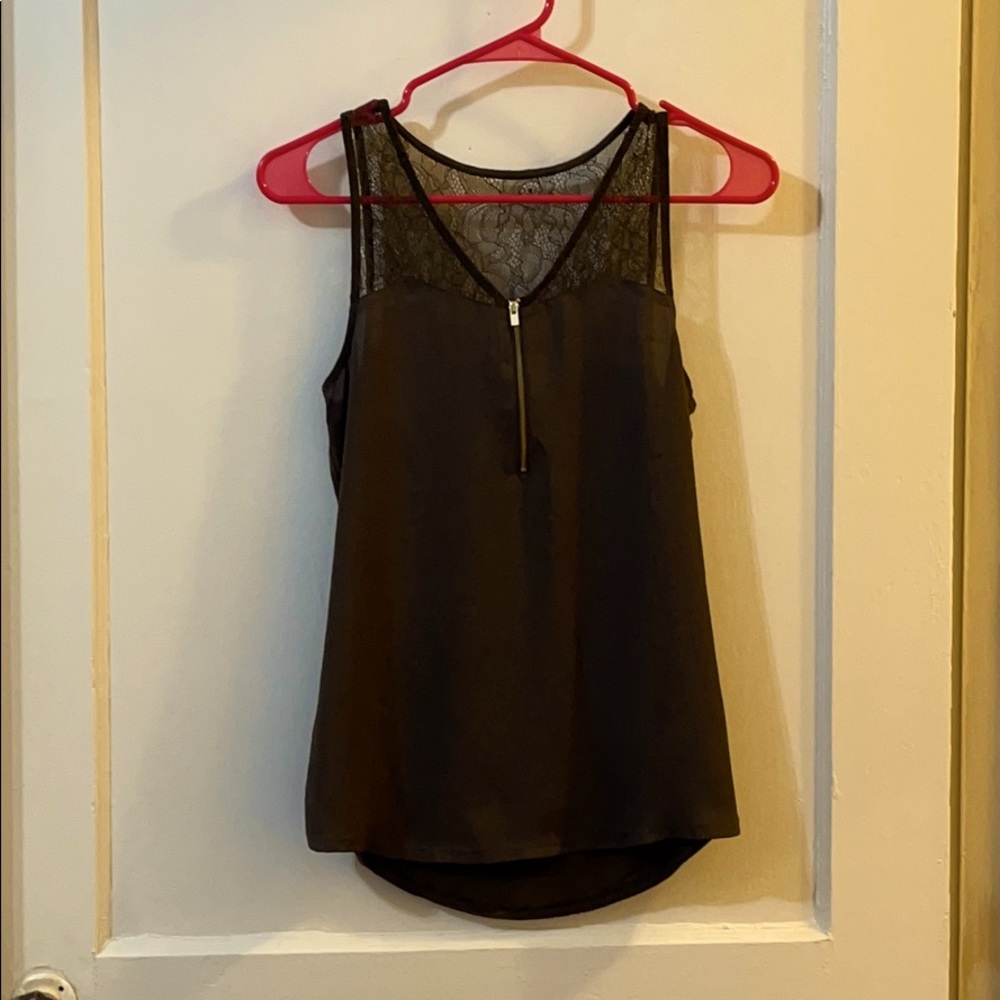 Olive Green Lace Top